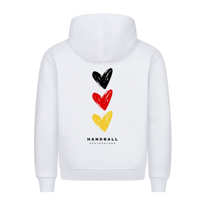 Handball Deutschland Herzen – Hoodie in Weiß