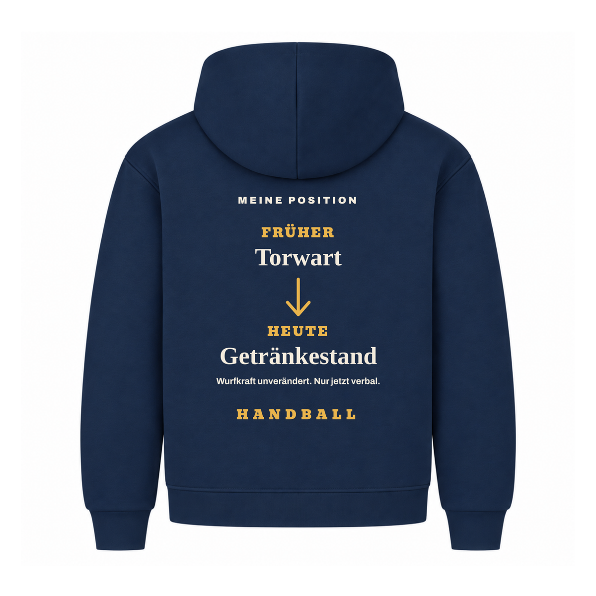 Handball Torwart – Früher/Heute – Hoodie in Navy