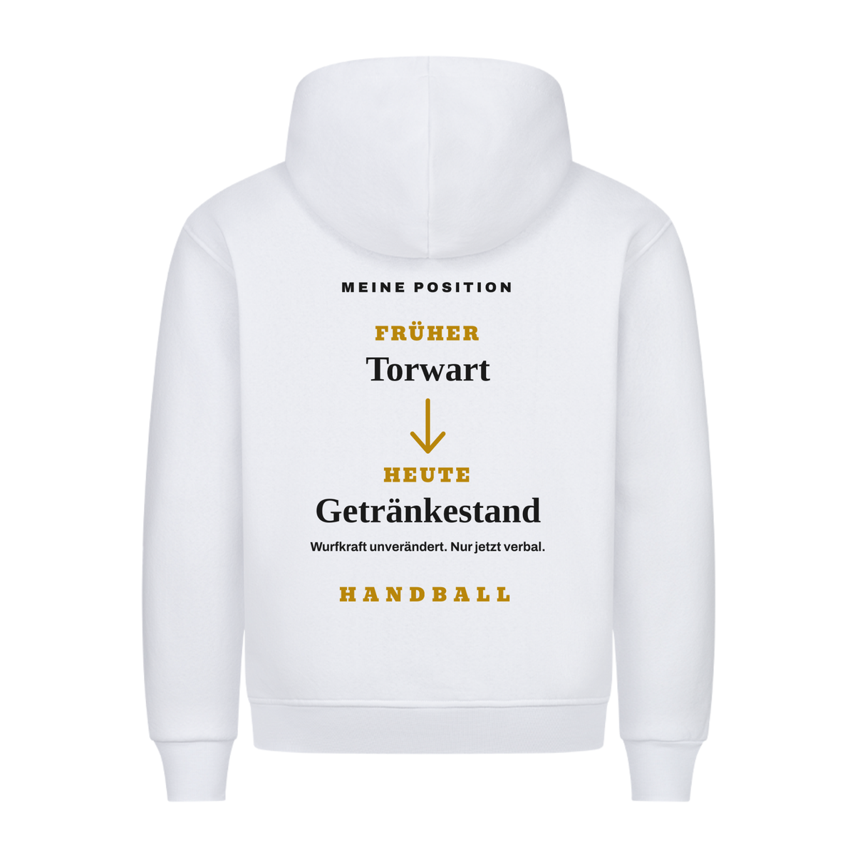 Handball Torwart – Früher/Heute – Hoodie in Weiß