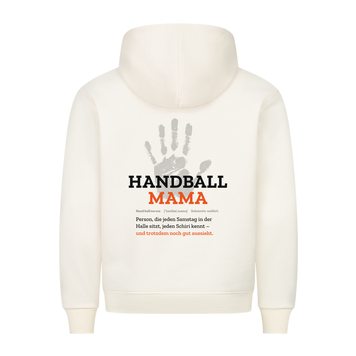 Handball Mama – Handabdruck – Hoodie in Natural Raw