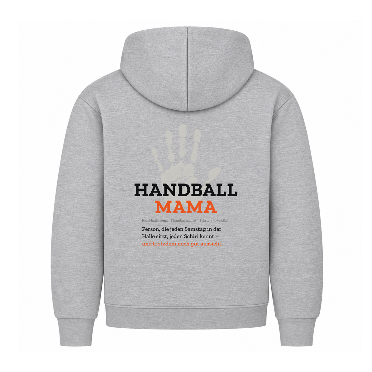 Handball Mama – Handabdruck – Hoodie in Grau