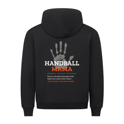 Handball Mama – Handabdruck – Hoodie in Schwarz