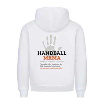 Handball Mama – Handabdruck – Hoodie in Weiß