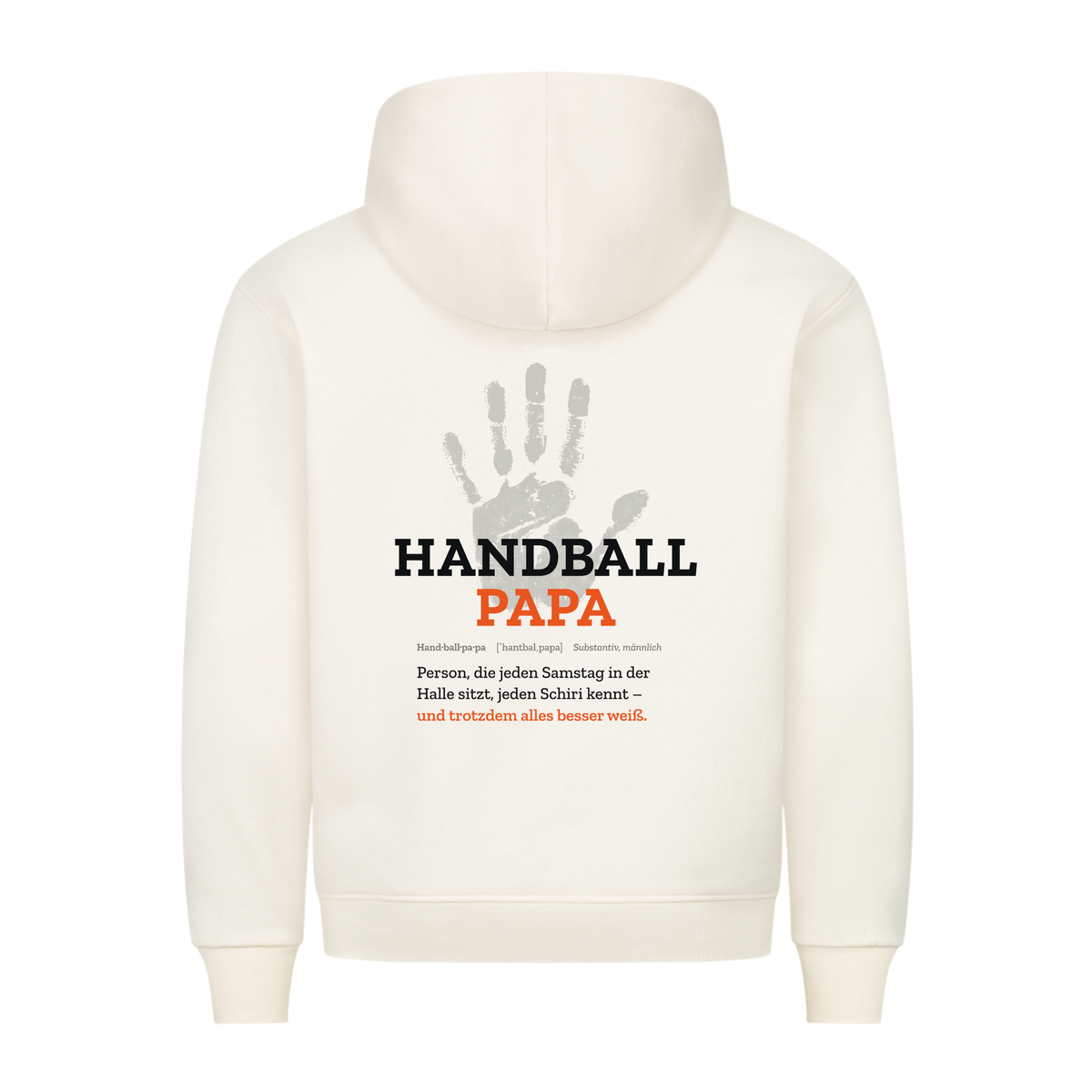 Handball Papa – Handabdruck – Hoodie in Natural Raw