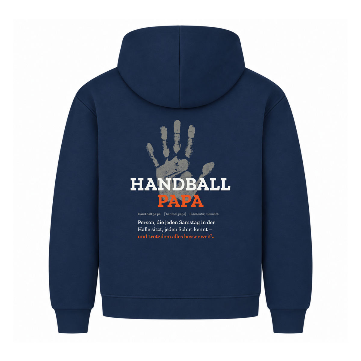 Handball Papa – Handabdruck – Hoodie in Navy