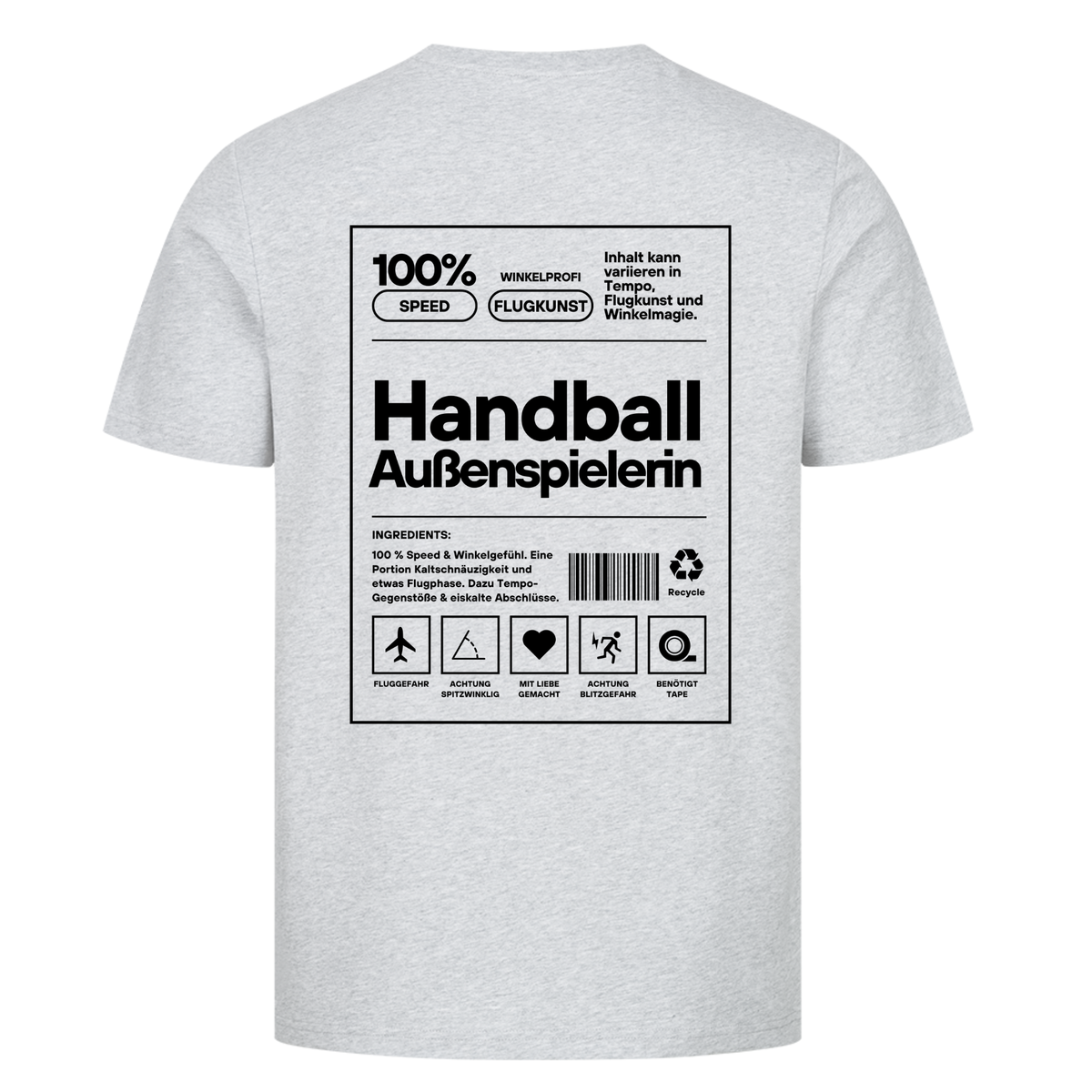 Handball Außenspielerin T-Shirt in Heather Grey