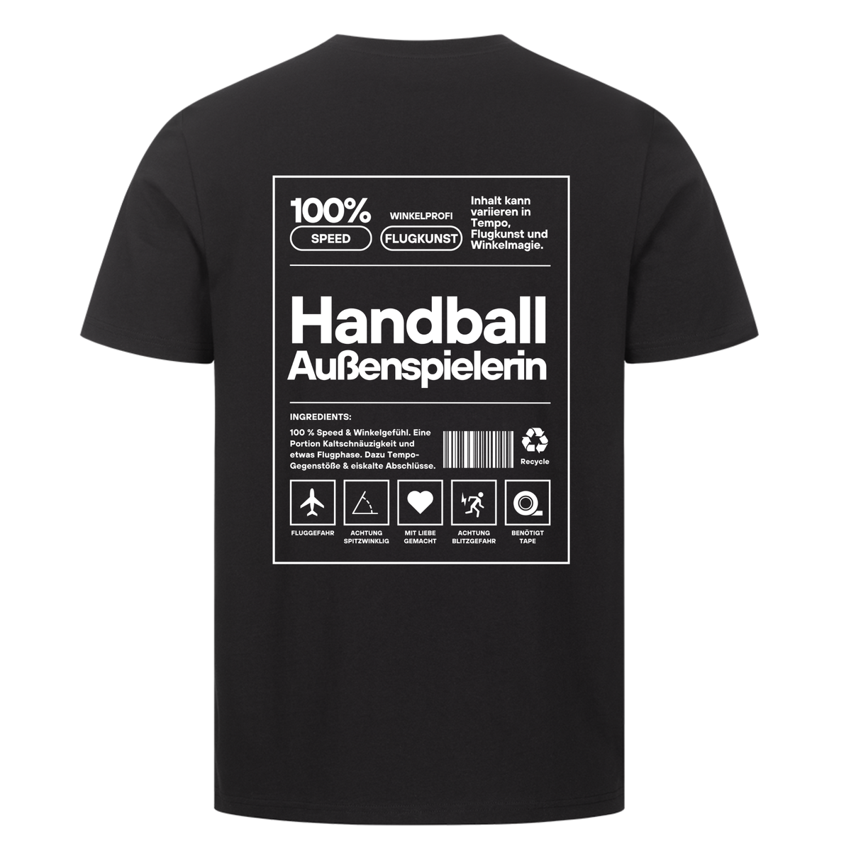 Handball Außenspielerin T-Shirt in Schwarz