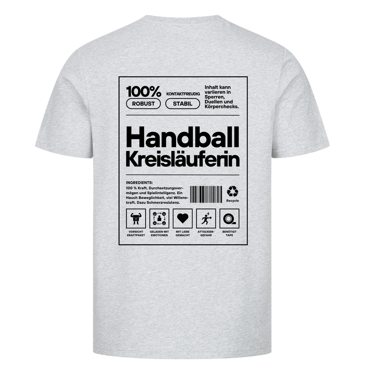 Handball Kreisläuferin T-Shirt in Heather Grey