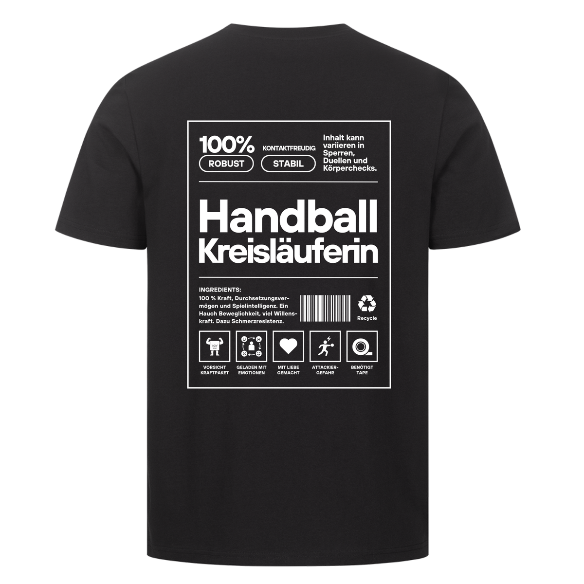 Handball Kreisläuferin T-Shirt in Schwarz