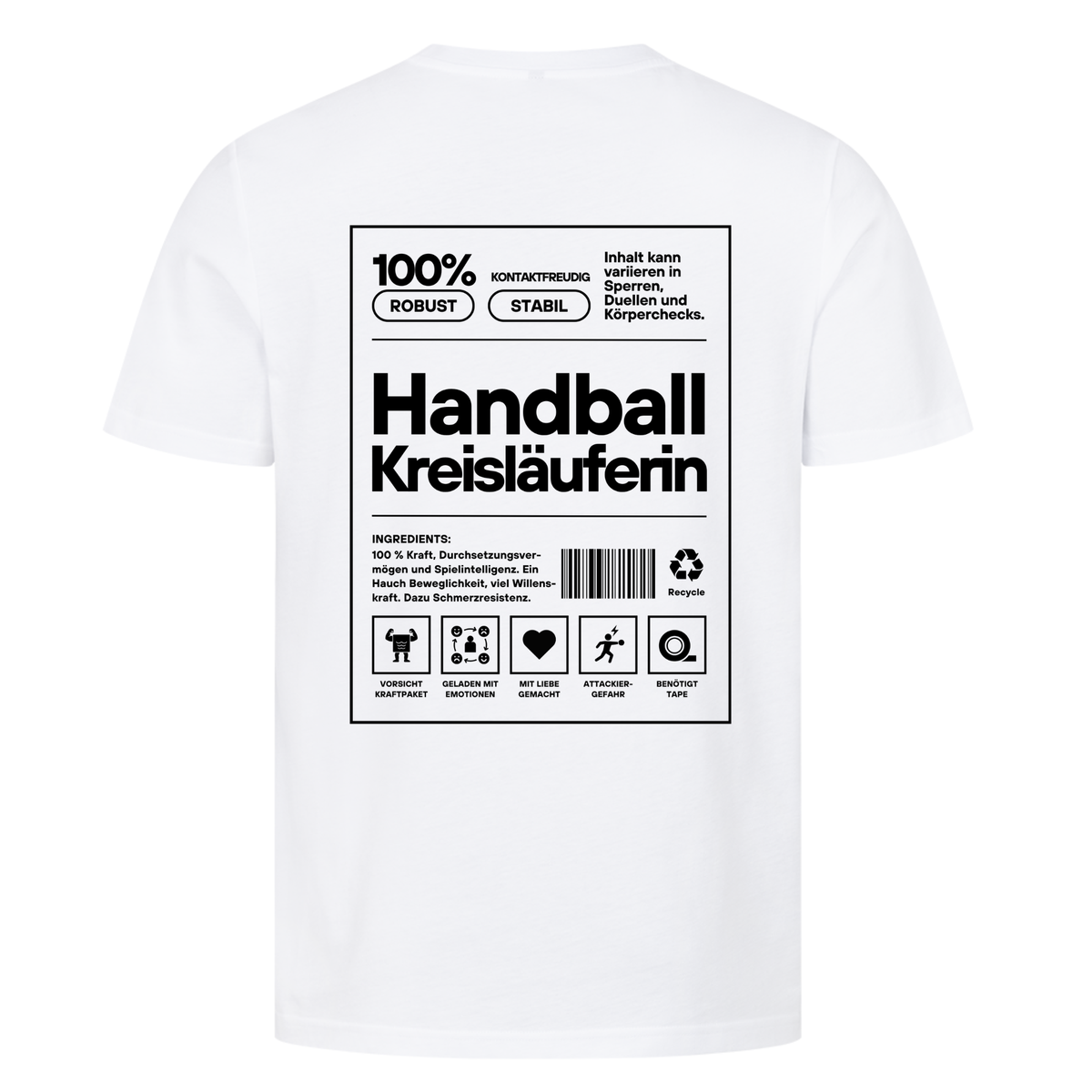Handball Kreisläuferin T-Shirt in Weiß