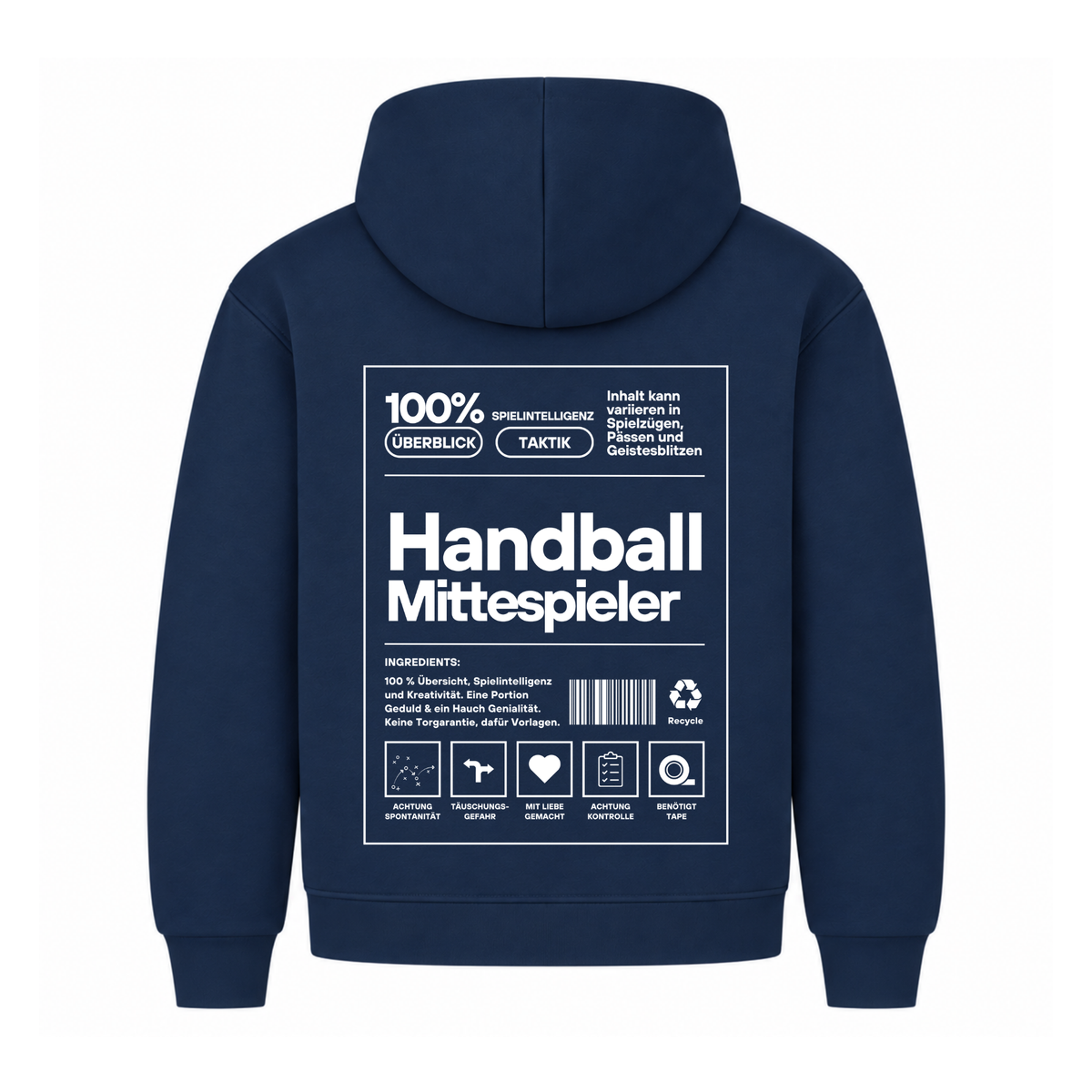 Handball Mittespieler Hoodie in Navy