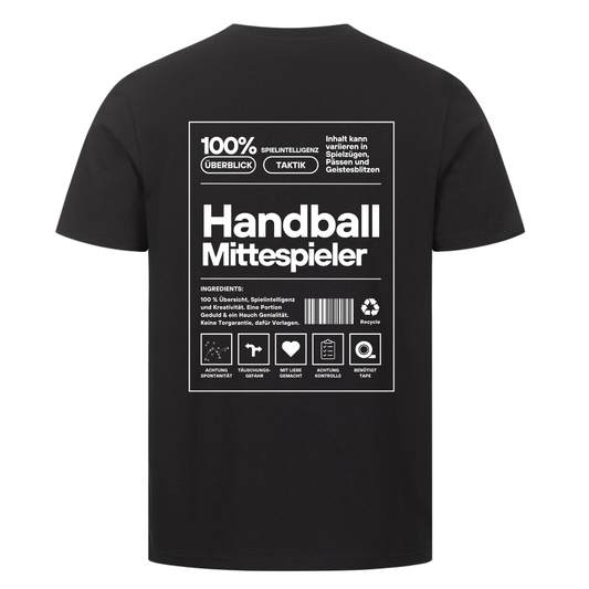Handball Mittespieler T-Shirt in Schwarz