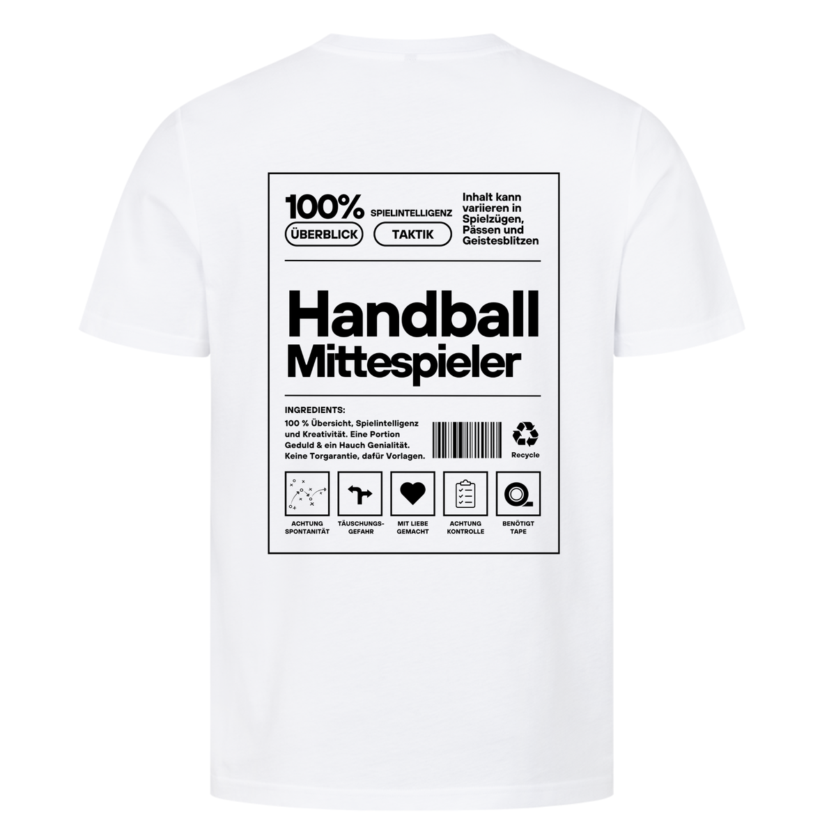 Handball Mittespieler T-Shirt in Weiß