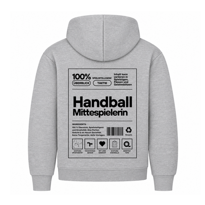 Handball Mittespielerin Hoodie in Grau