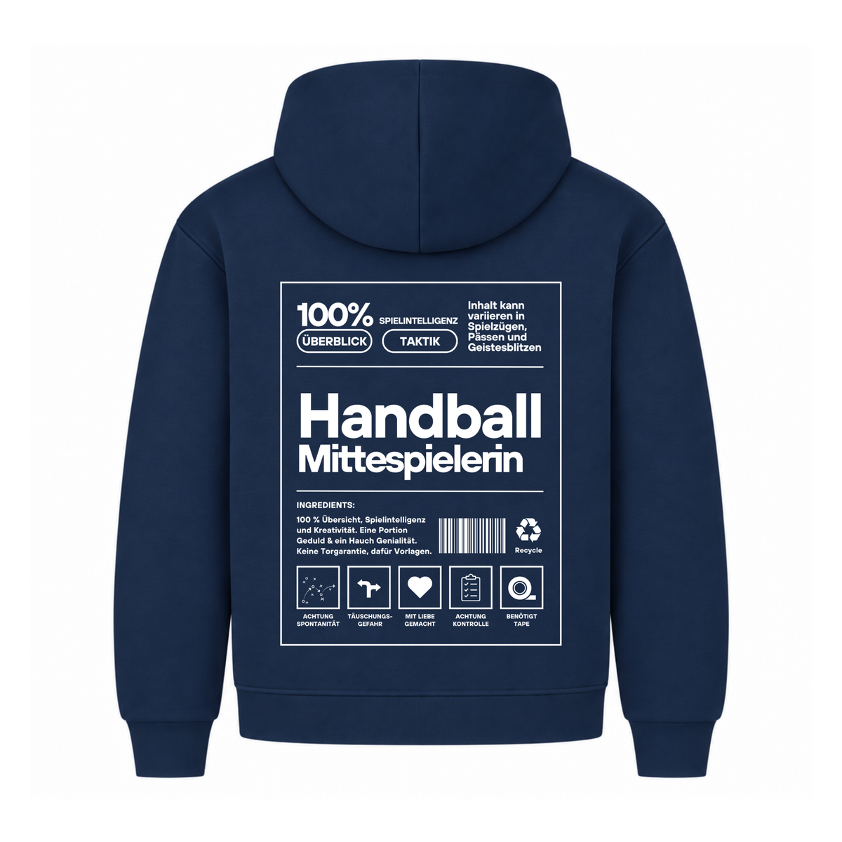 Handball Mittespielerin Hoodie in Navy