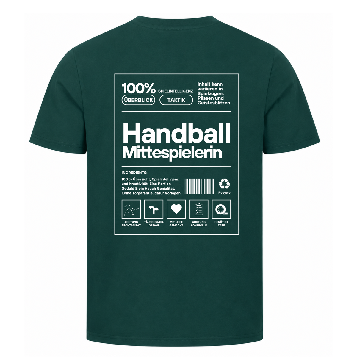 Handball Mittespielerin T-Shirt in Dunkelgrün