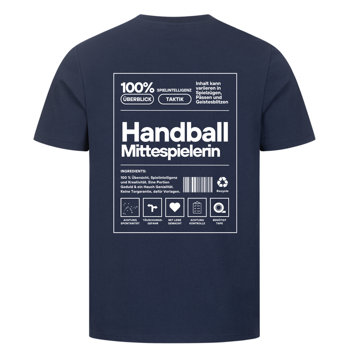 Handball Mittespielerin T-Shirt in French Navy