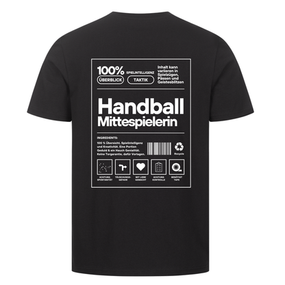 Handball Mittespielerin T-Shirt in Schwarz
