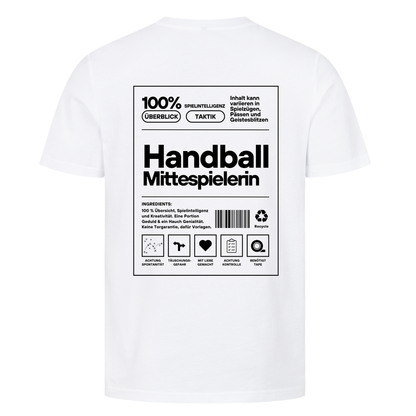 Handball Mittespielerin T-Shirt in Weiß