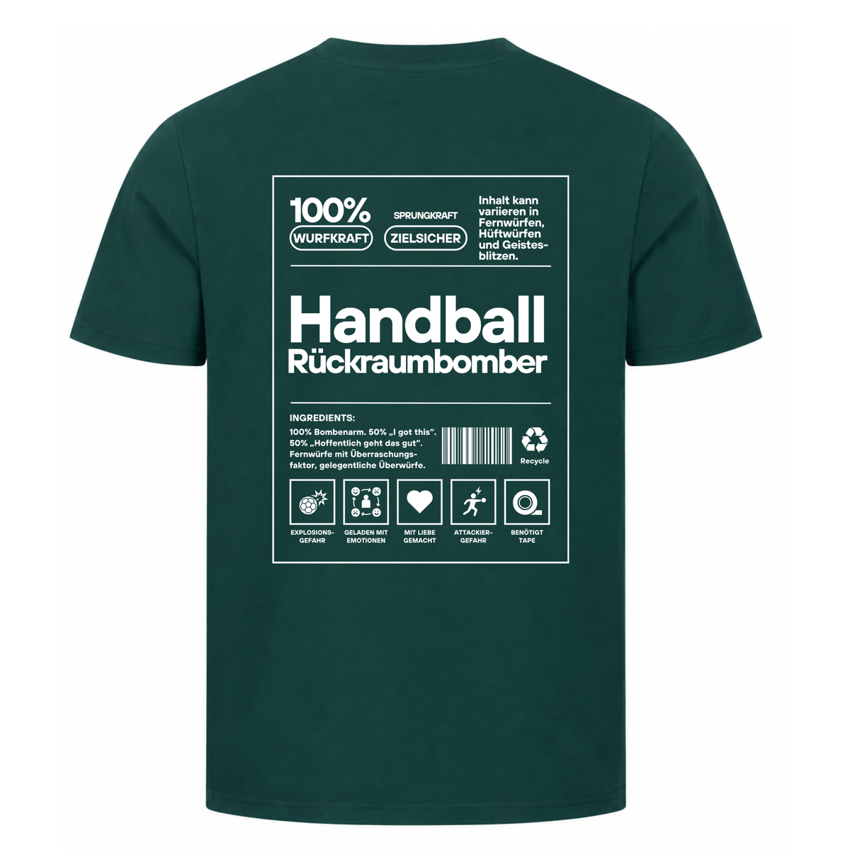 Handball Rückraumbomber T-Shirt in Dunkelgrün