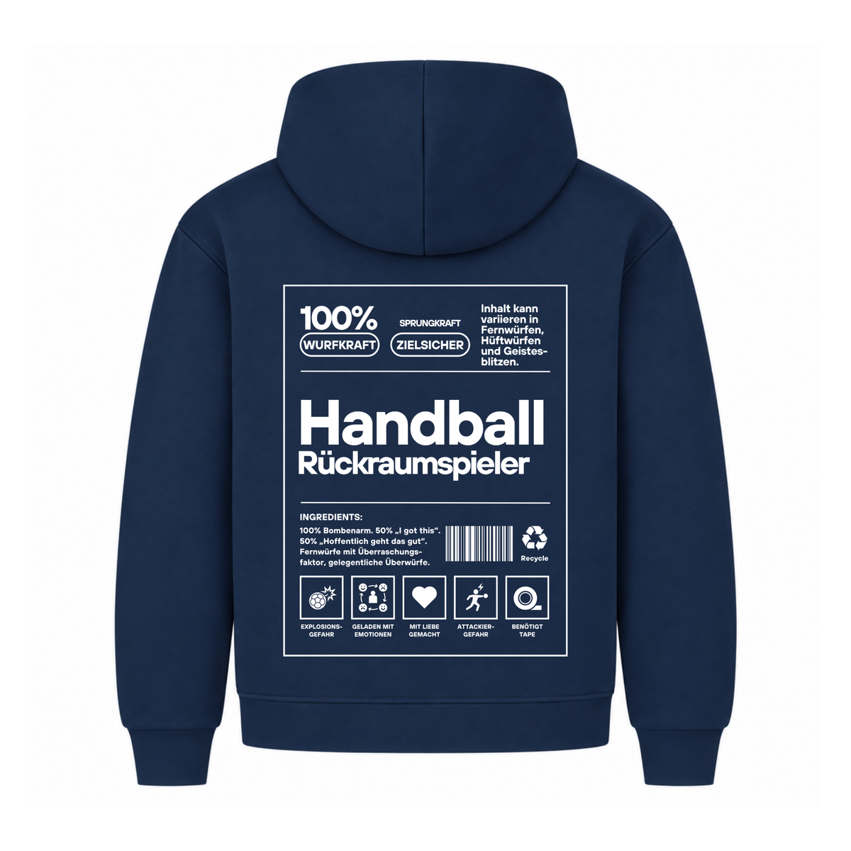 Handball Rückraumspieler Hoodie in Navy