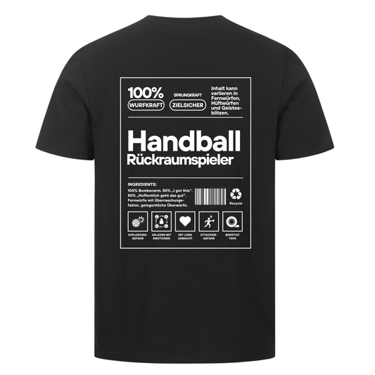 Handball Rückraumspieler T-Shirt in Schwarz