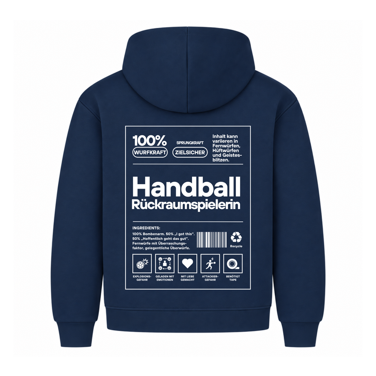 Handball Rückraumspielerin Hoodie in Navy