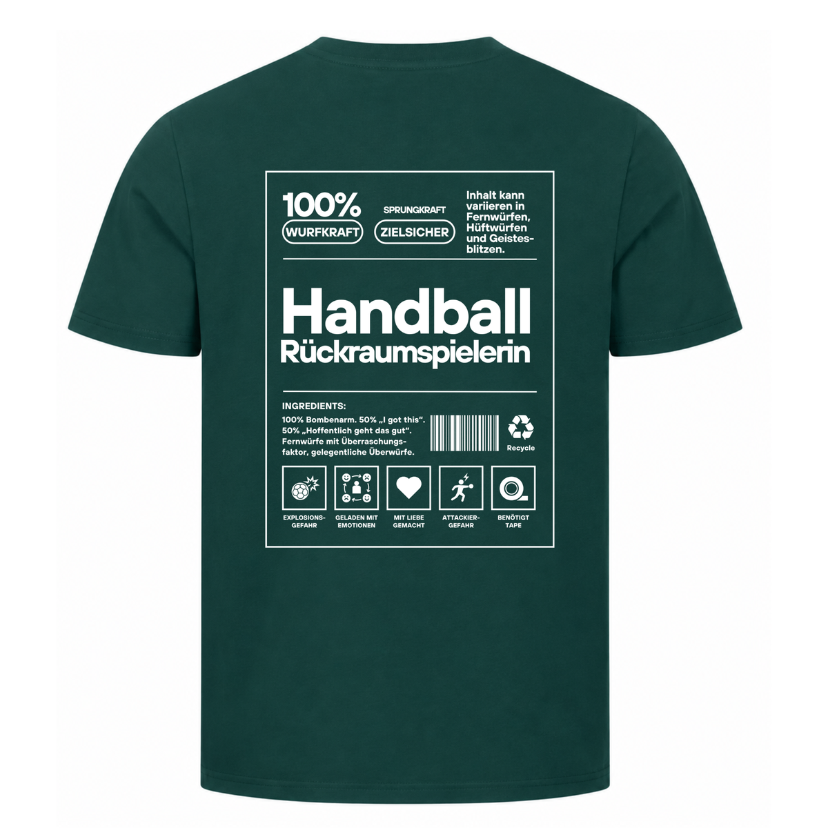 Handball Rückraumspielerin T-Shirt in Dunkelgrün