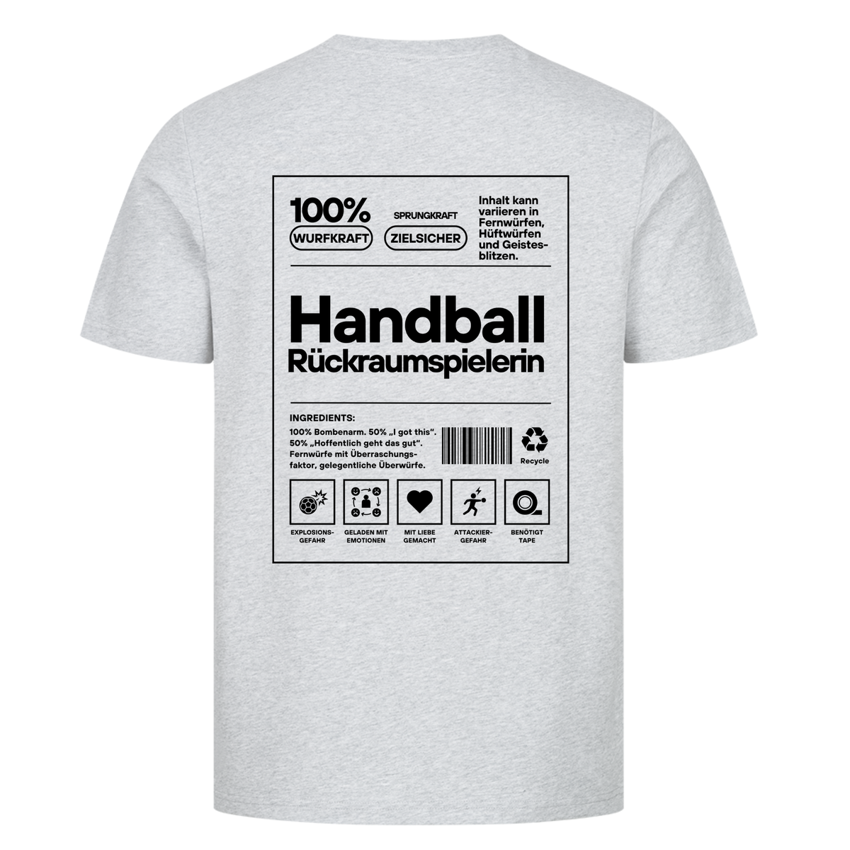 Handball Rückraumspielerin T-Shirt in Heather Grey