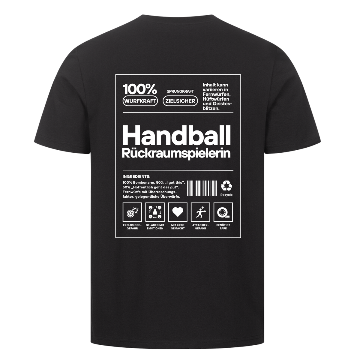 Handball Rückraumspielerin T-Shirt in Schwarz