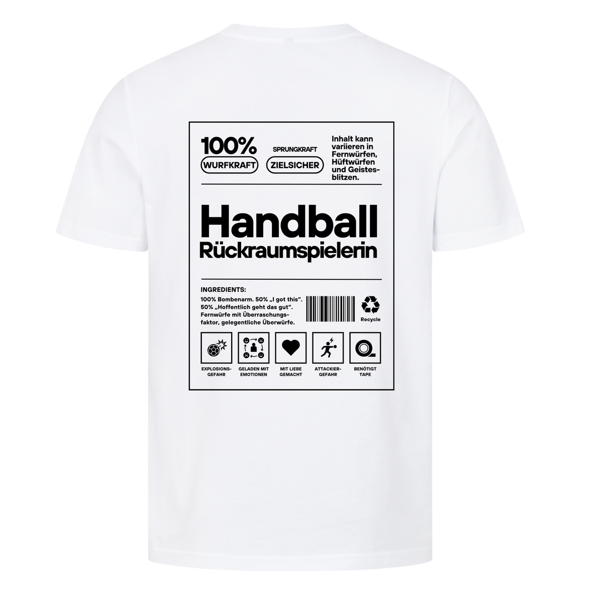 Handball Rückraumspielerin T-Shirt in Weiß