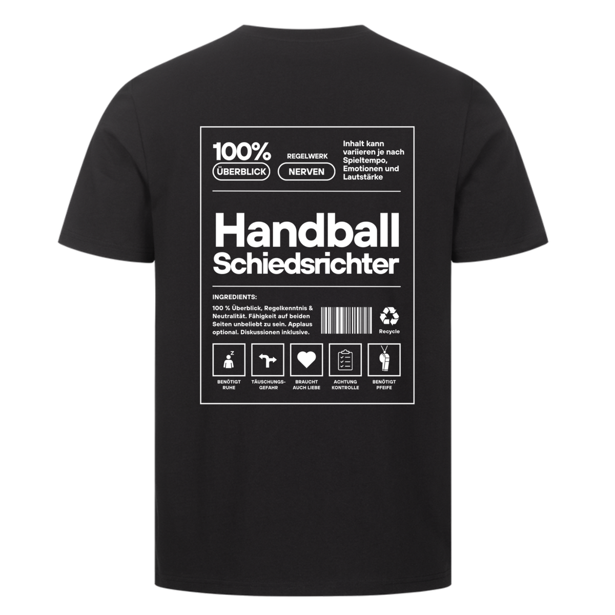 Handball Schiedsrichter – T-Shirt in Schwarz