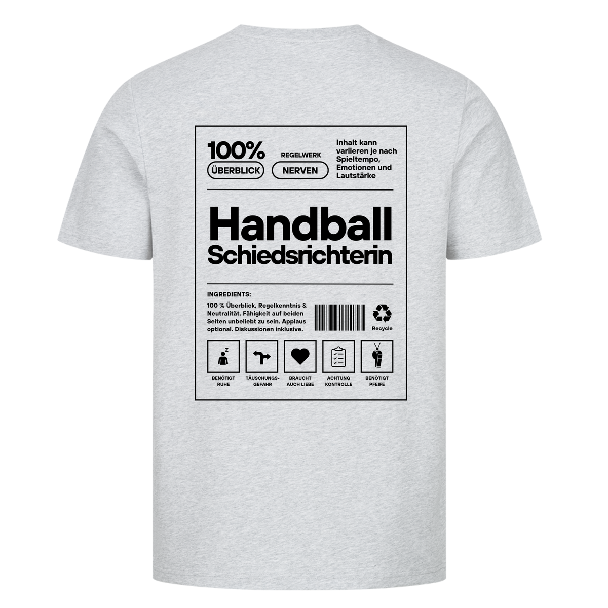 Handball Schiedsrichterin T-Shirt in Heather Grey