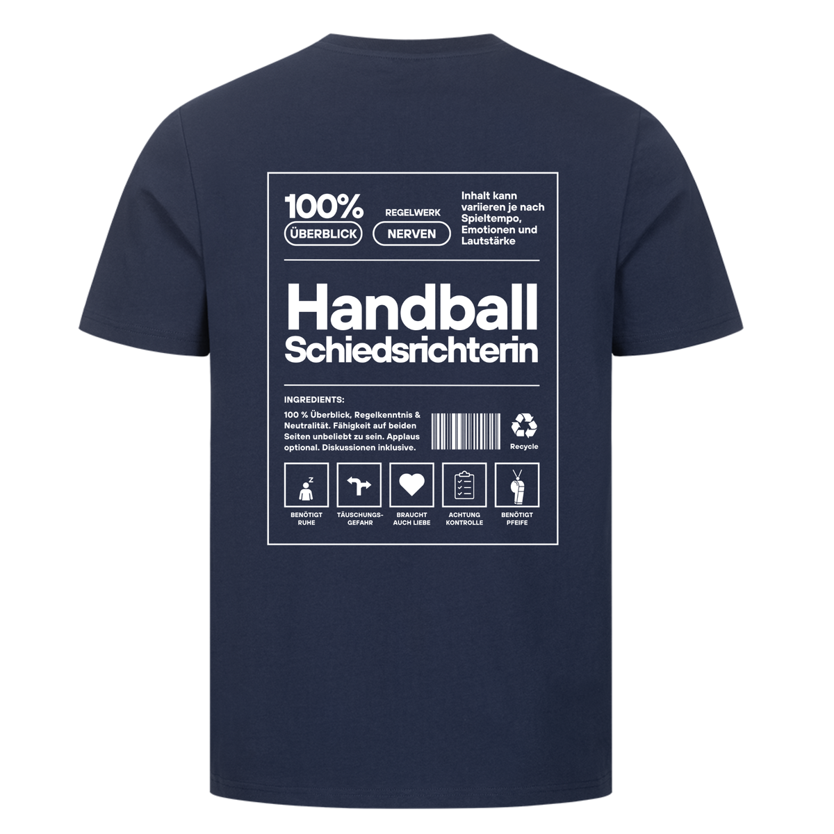 Handball Schiedsrichterin T-Shirt in French Navy