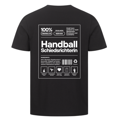 Handball Schiedsrichterin T-Shirt in Schwarz