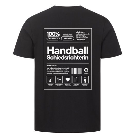 Handball Schiedsrichterin T-Shirt in Schwarz