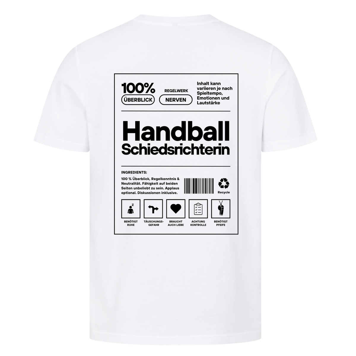 Handball Schiedsrichterin T-Shirt in Weiß