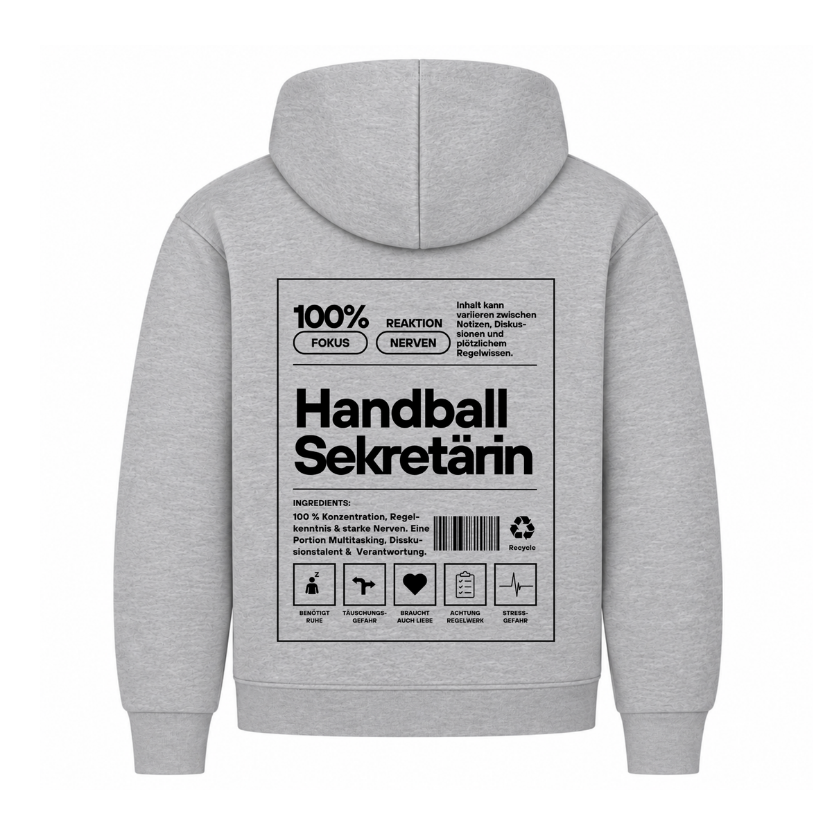 Handball Sekretärin Hoodie in Grau