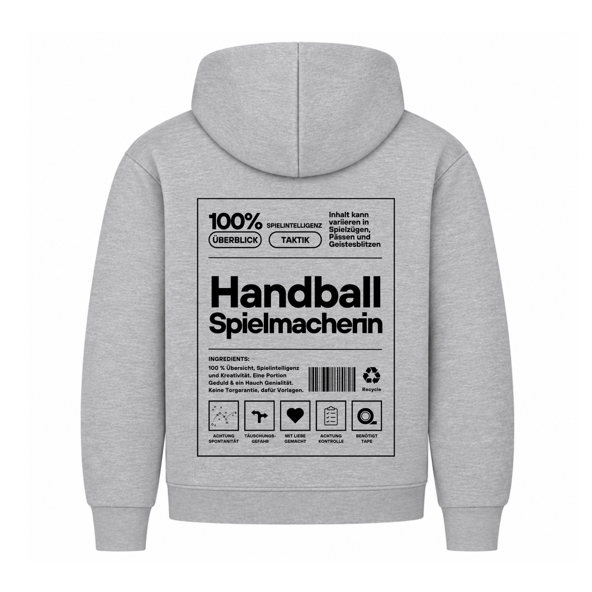Handball Spielmacherin Hoodie in Grau