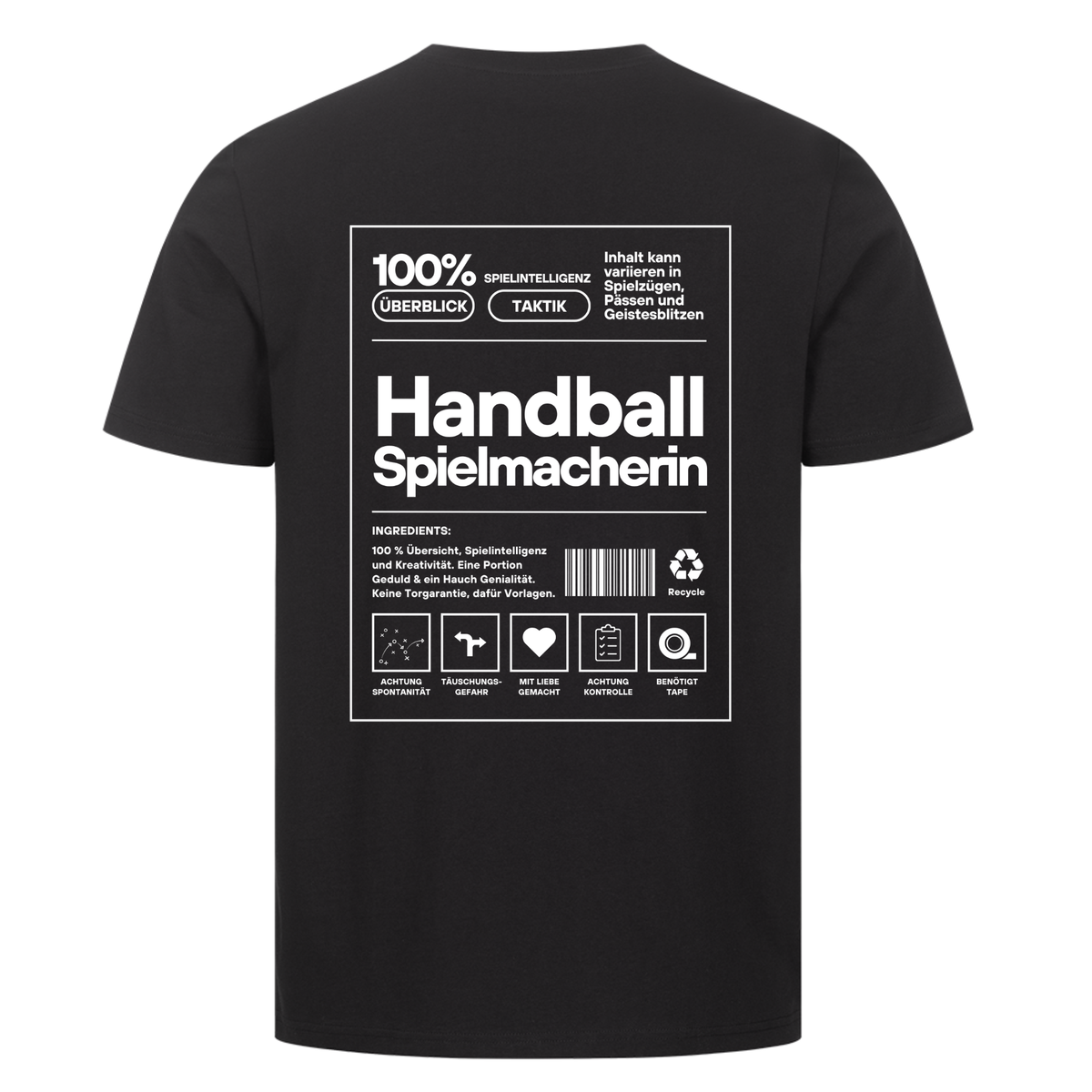 Handball Spielmacherin T-Shirt in Schwarz