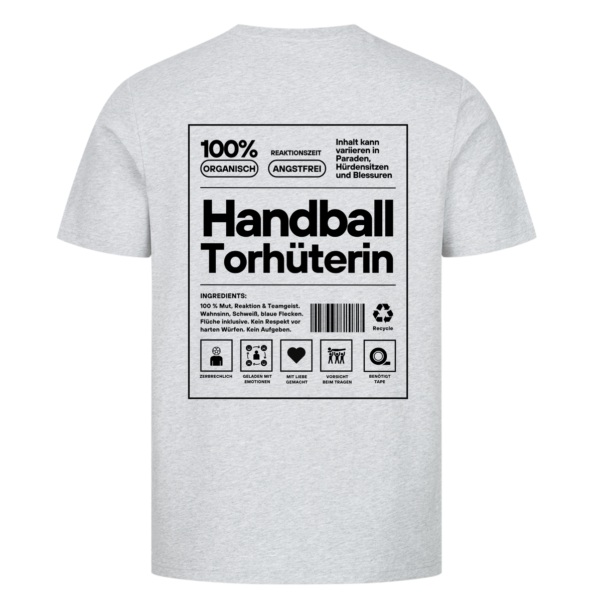 Handball Torhüterin T-Shirt in Heather Grey