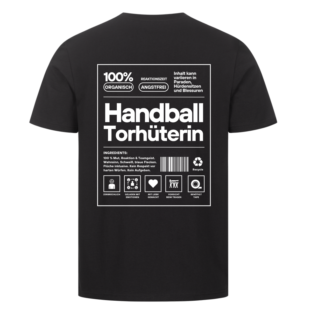Handball Torhüterin T-Shirt in Schwarz