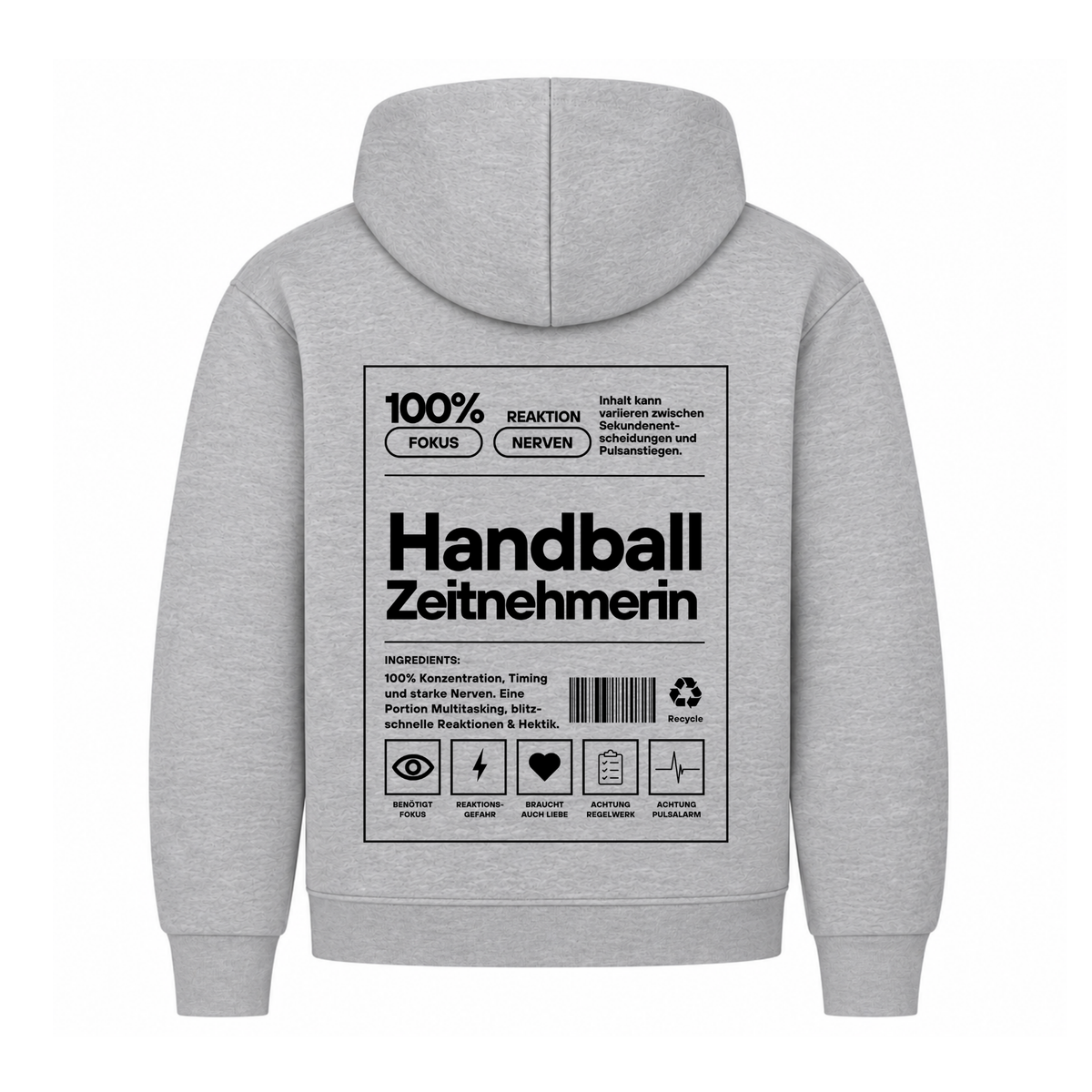 Handball Zeitnehmerin Hoodie in Grau