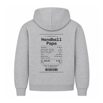 Handball Papa – Kassenbon – Hoodie in Grau