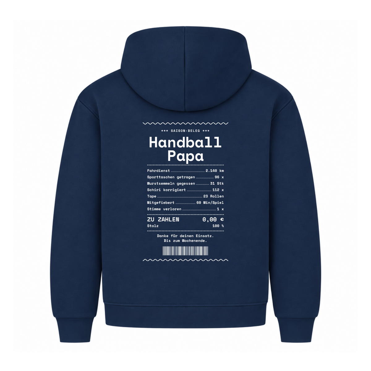 Handball Papa – Kassenbon – Hoodie in Navy