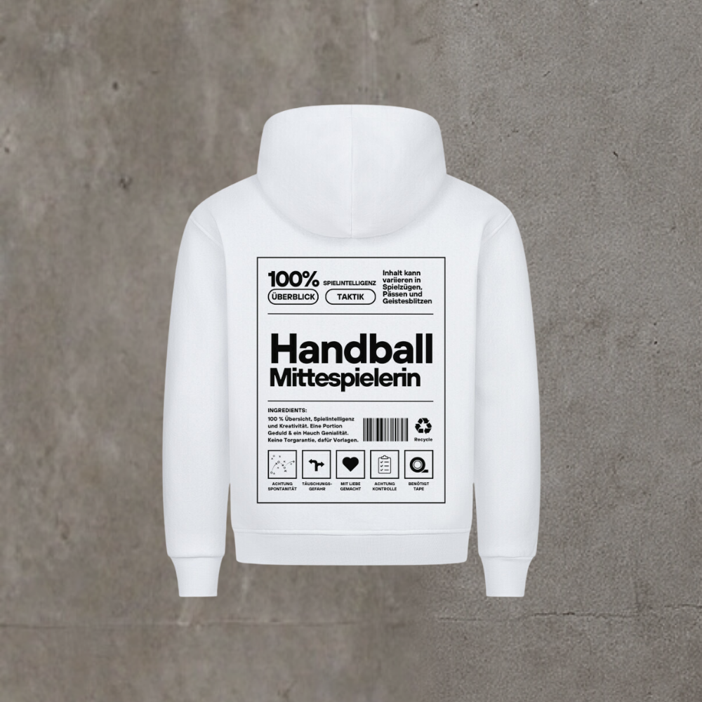 Damen Hoodie - Label Handball Mittespielerin