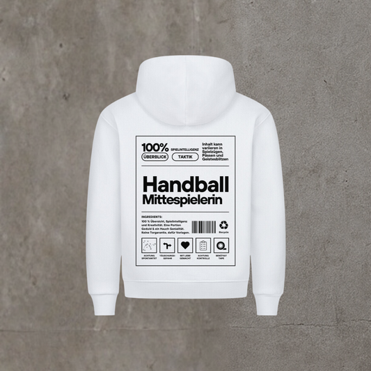 Damen Hoodie - Label Handball Mittespielerin