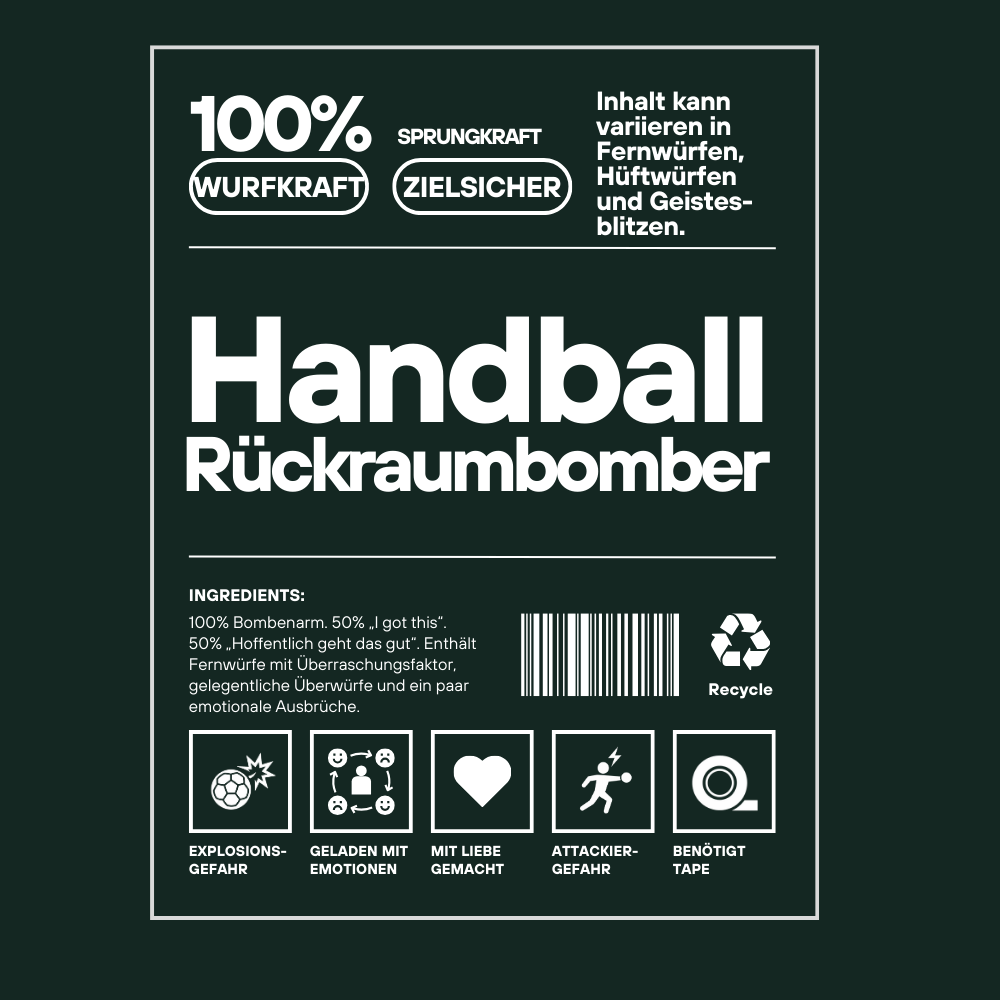 Abverkauf - Oversized Hoodie - Handball Rückraumbomber Label