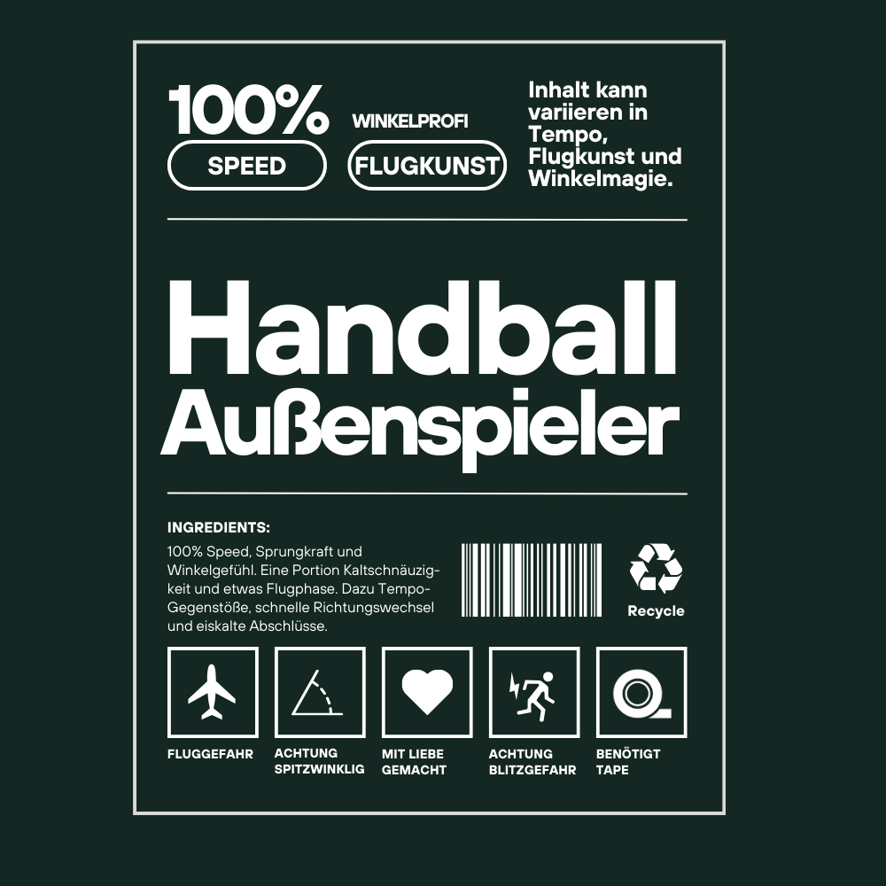 Unisex Hoodie - Handball Außenspieler Label