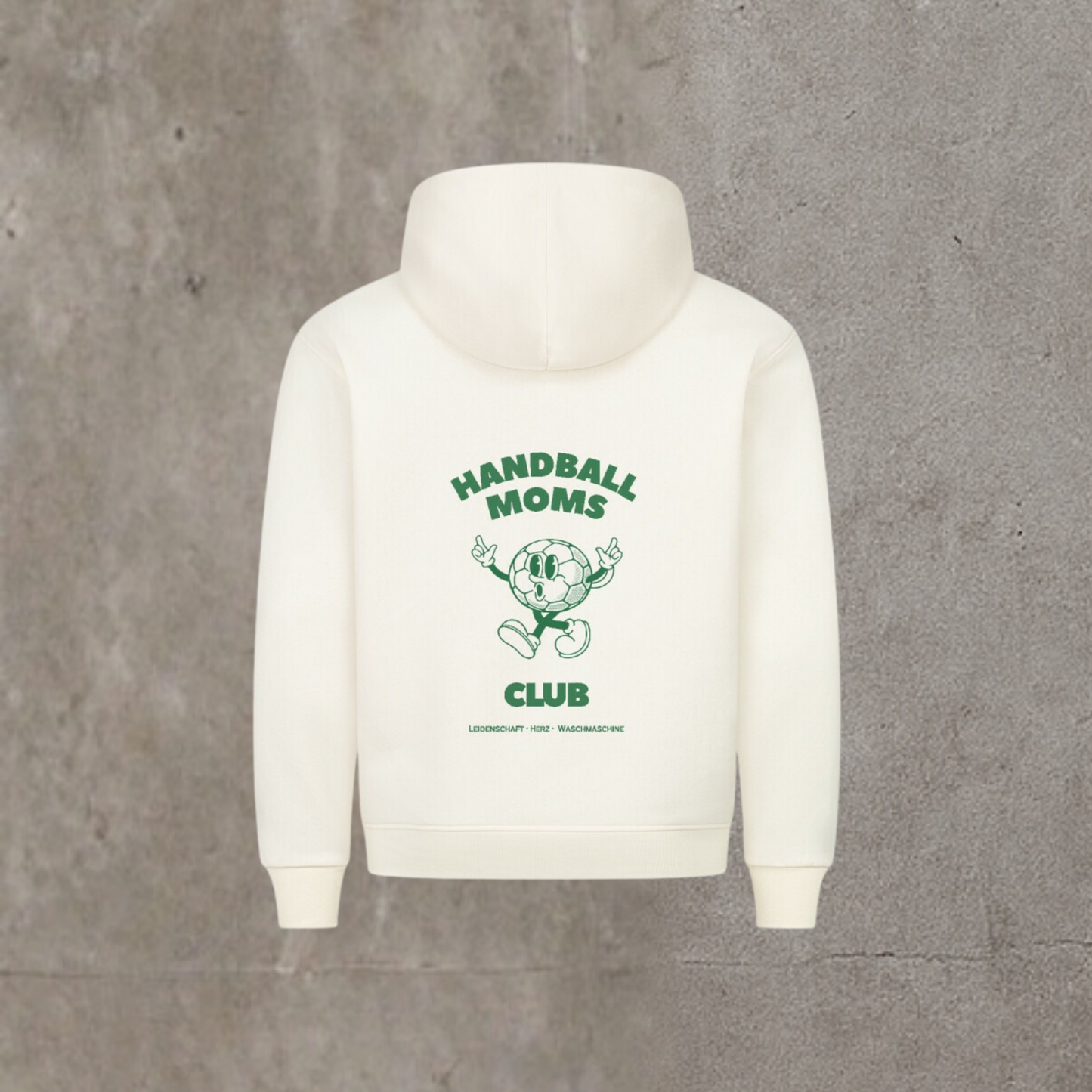 Damen Hoodie - Handball Moms Club -grün/beige - Unisex